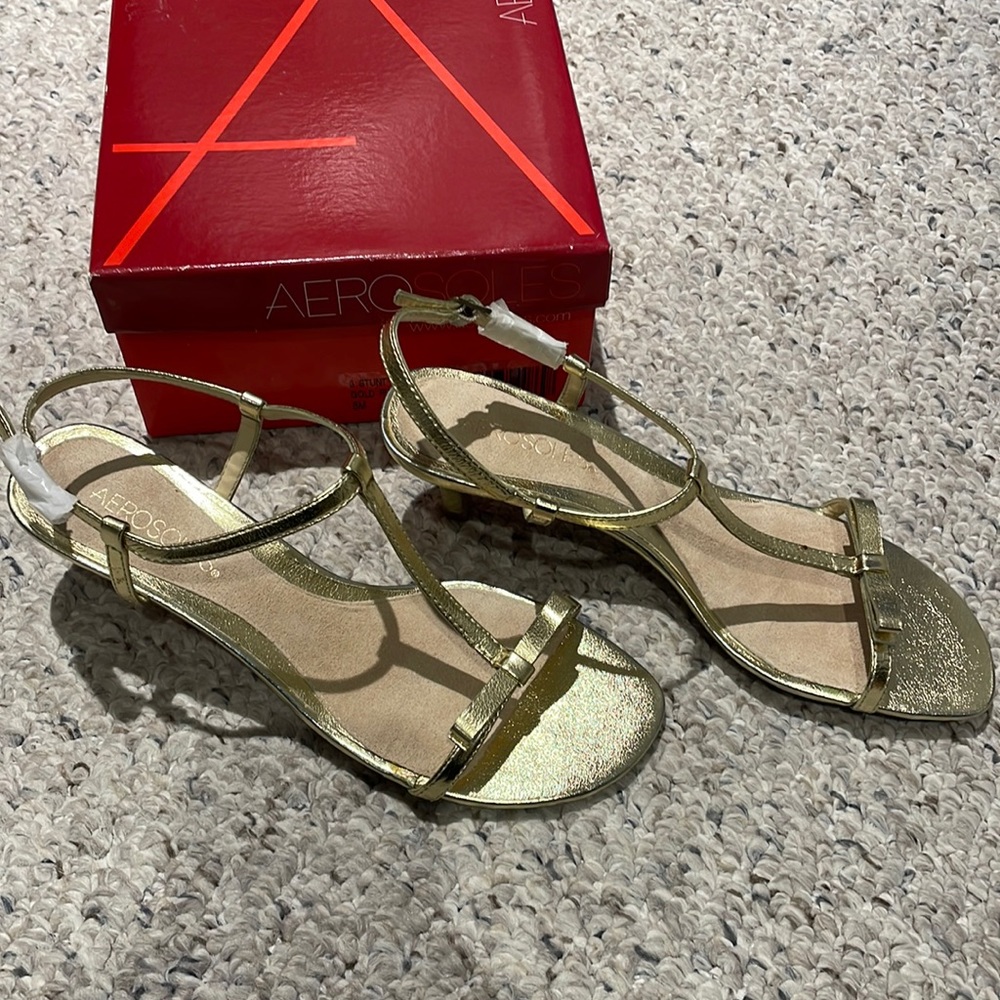 Aerosols gold heel sandal